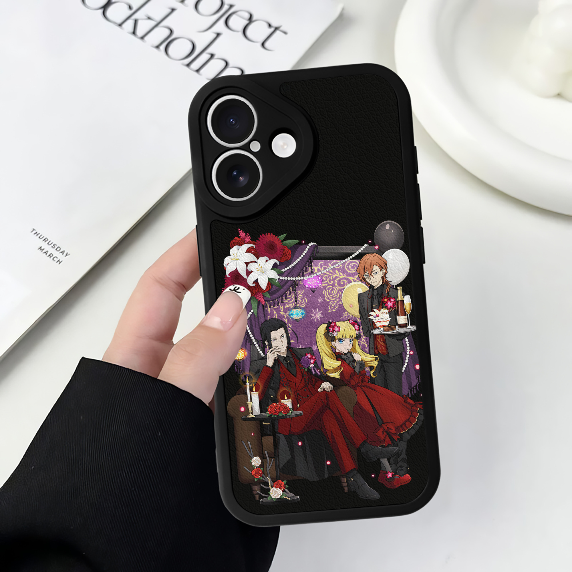 （画像用） 文豪ストレイドッグス Bungo Stray Dogs 【iPhone 16シリーズ対応】シリコンスマホケース（レザー調） 材質：シリコン